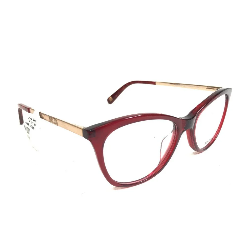 Nine West Eyeglasses Frames NW8004 602 Clear Red Gold Cat Eye Full Rim 52-17-135